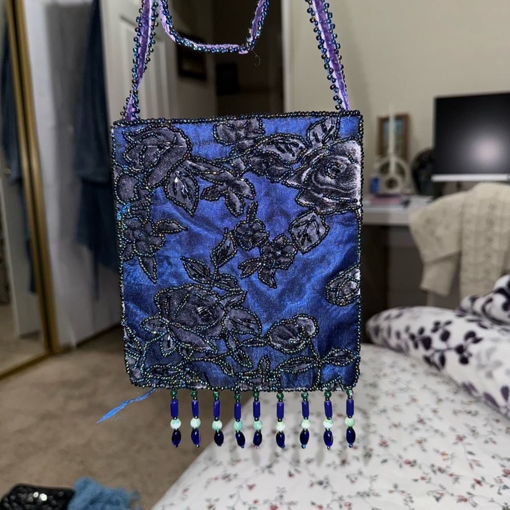 Handmade Beaded Embroidered Cross Body Bag